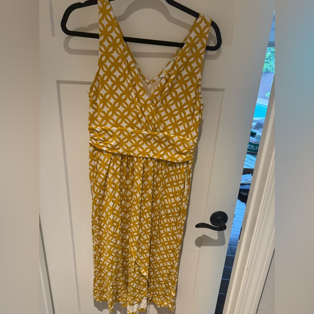Boden Effie size 10 Yellow and White Sleeveless Dress